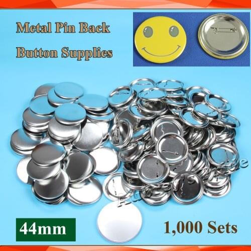 1-3/4" 44mm 1,000Sets NEW Professional All Steel Badge Button Maker Pin Back Metal Pinback Button Supply Materials
