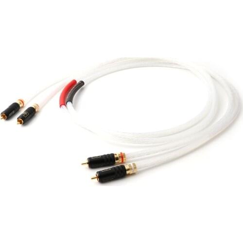 Pair Silver Plated RCA Audio Cable HIFI RCA Cable ,Interconnect Audio Cable With RCA Plug Cable