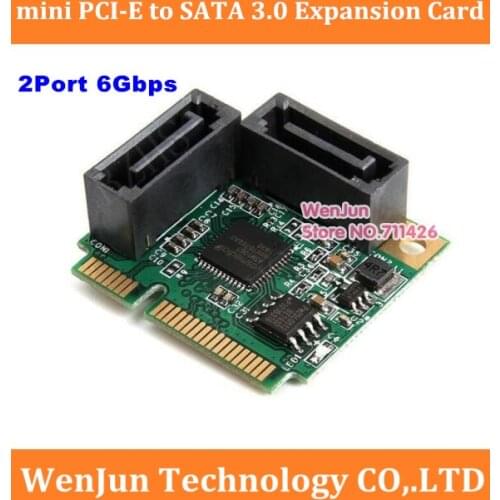 Mini PCI-Express SATAIII 3.0 6Gbps ASM1061 Controller Card Mini PCIE 2-port SATA 3.0 Expansion Card Adpater Adaptador for HDD