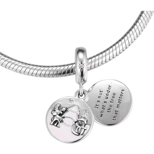 Fits for Pandora Charms Bracelets Perfect Christmas Hanging Beads 100% 925 Sterling Silver Jewelry Free Shipping