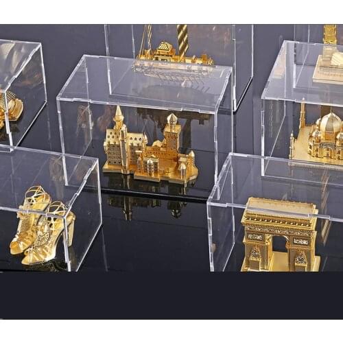 Transparent acrylic display box for 3d Metal Jigsaw Puzzle DIY Laser Cut Assemble Jigsaw Toys (only box)