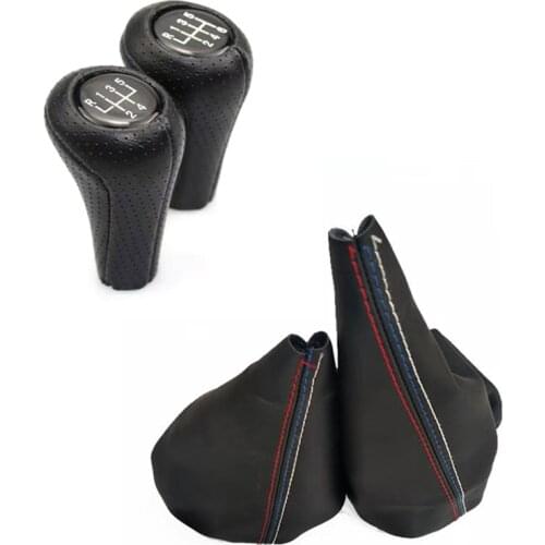 Car Shift Gear Stick Manual Handbrake Gaiter Shift Knob Black Leather Boot Car-Styling For BMW 3 Series E30 E34 E36 E46 M3 Z3