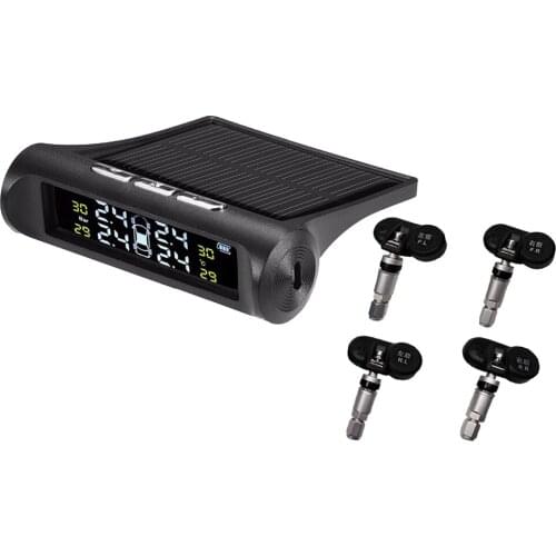 RV Car TPMS Tire Pressure Alarm Monitor System Solar Powered Built-in Sensor