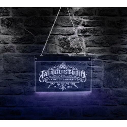 Tattoo Studio Custom Name LED Neon Sign Personalized Tattoo Salon Shop Name Business Wall Art Sign With Color Changing Lighting