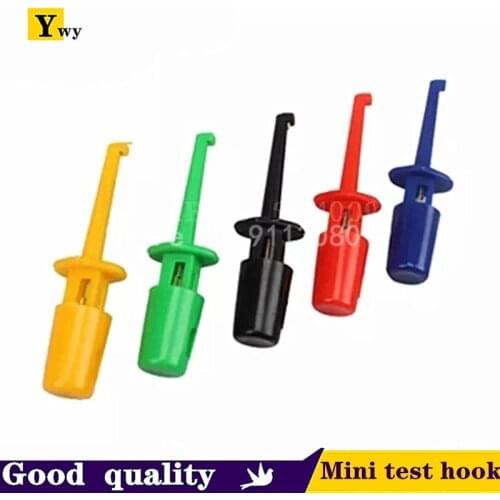 10Pcs Mini Single Test Hook Clip Test Probe for Electronic Testing IC Grabber Small Size Round Crocodile Clip Hook Test Clip