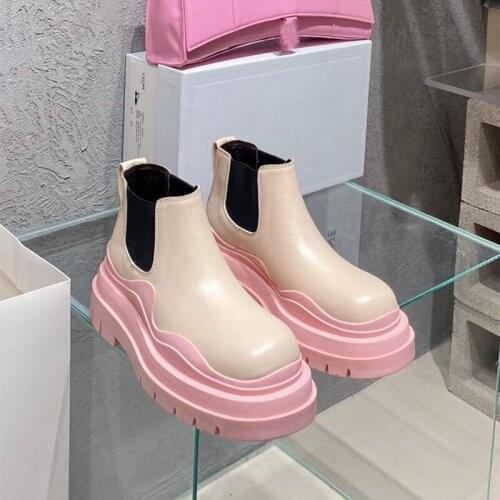 2021 Women Ankle Boots Platform Fashion Thick Sole Womens Warm Winter Fashion Boots Women Shoes