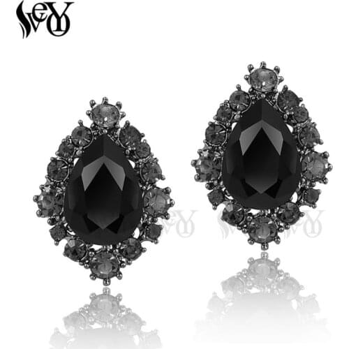 VEYO Round Crystal Stud Earrings for Women Stylish Pendientes Hot Sale Free Shipping Fashion Jewelry