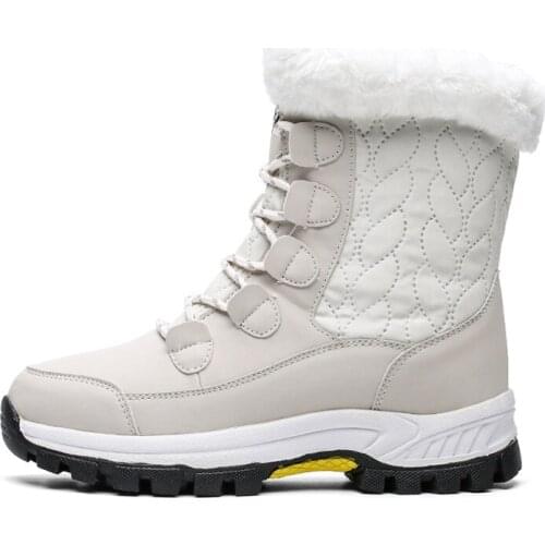 36-42 Winter Women Boots High Quality Keep Warm Mid-Calf Snow Boots Women Lace-up Comfortable Ladies Boots Chaussures Femme