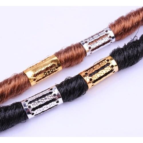 10/20 Pcs Hollow Embossing Beads Hair Extension Ring Tube Dreadlock Cuff Clip Adjustable Braid Wig Hair Jewelry for Braids