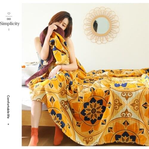 100% Cotton Gauze Muslin Towel Blanket Soft Throw Plaid Blanket On Bed Sofa Plane Travel Bedspread Summer Blanket Home Textile