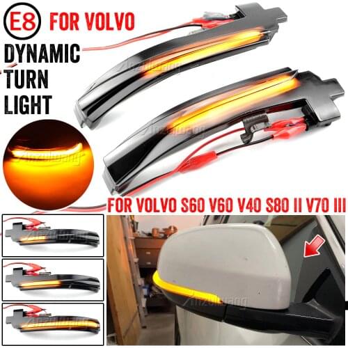2Pcs Side Mirror Sequential Indicator For Volvo V40 Car LED Dynamic Turn Signal For Volvo S60 CC V60 CC S60 II S80 II V70 III