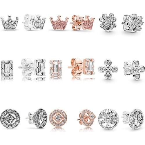 2020 New Women Ear Studs Vintage Allure Radiant Clover Luminous Ice Crystal High Quality Pan Earring With Women Wedding Jewelry