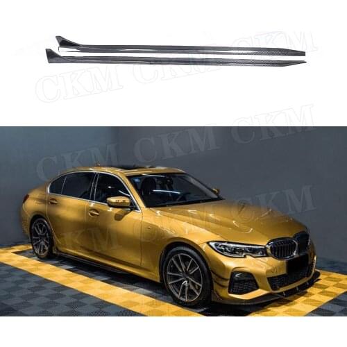 Dry Carbon Fiber Side Skirts For BMW 3 Series G20 2019 2020 Door Bumper Lip Aprons Car Styling