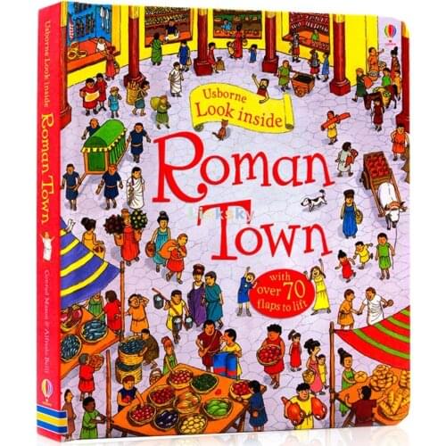 English 3D Usborne Look Inside Roman Town, 1 book ,Picture Book Education for Children Kids Flaps Lift Book