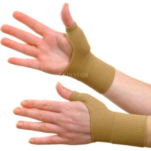 400Pcs/Lot 200Pair Therapy Gloves Gel Filled Thumb Hand Wrist Support Arthritis Compression Raynaud (Color: Nude)