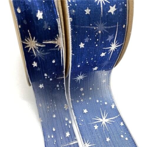 5Yards 25/40mm Starlight Dotted Tulle Glitter Ribbon Organza Mesh Fabric Belt DIY Craft Accessories Hair Clip Bow Accessories#12