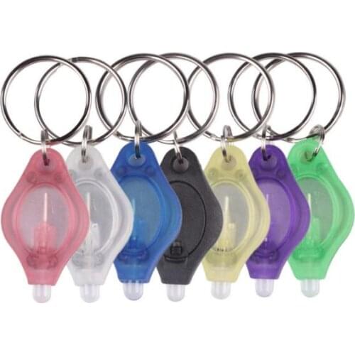 50pcs/lot Mini Keychain Light Lamp Micro LED Flashlight Torch Outdoor Camping Emergency Key Ring Light plastic ABS