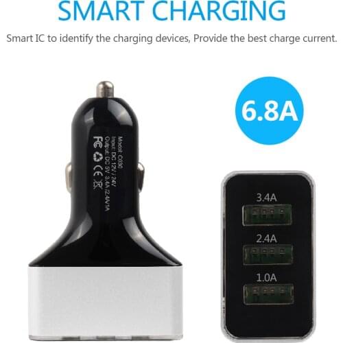 6.8a mobile phone charger, USB fast charger, three Port USB charger, super fast charging, suitable for Xiaomi Huawei tablet PC