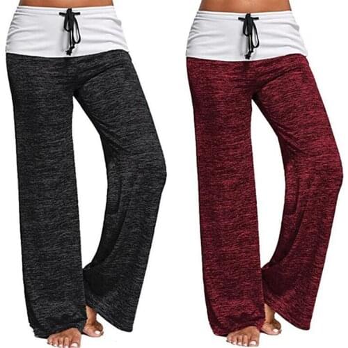 Wide-Leg Yoga Pants Women Sport Training Pant Fitness Dance Tai Chi Trousers Stitching Quick-Drying Sports Trouser Plus Size