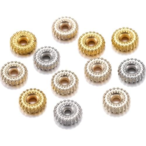 New 200pcs/lot Gold Rhodium CCB Plastic Charm Bracelet Beads Findings Loose Spacer Beads For Jewelry Making Supplies DIY