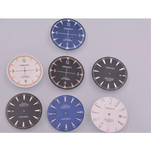 33.5 MM dial watch face Green luminous watch accessories Fit automatic Miyota 8215,8205,821A,mingzhu 2813,3804 movement