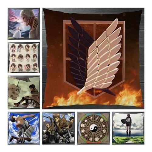 Attack on Titan Scouting Legion Mikasa Levi Sasha Eren Pillowcase Pillow Case Cover Shingeki no Kyojin Cosplay Gift BED/SOFA/CAR