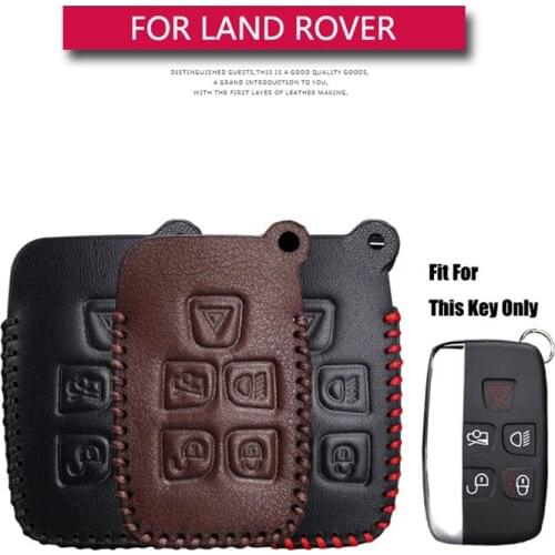 Genuine Leather Car Key Case Cover For Land Rover Discovery 2 3 4 Sport Range Rover Freelander Key Holder Key Parts Skin Shell