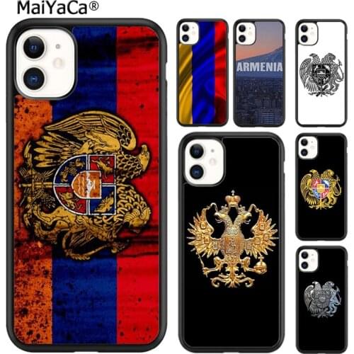 MaiYaCa New Armenia Albania Russia flag Emblem Phone Case For iPhone SE 6s 7 8 plus X XR XS 11 12 pro max Galaxy S8 S9 S10 shell