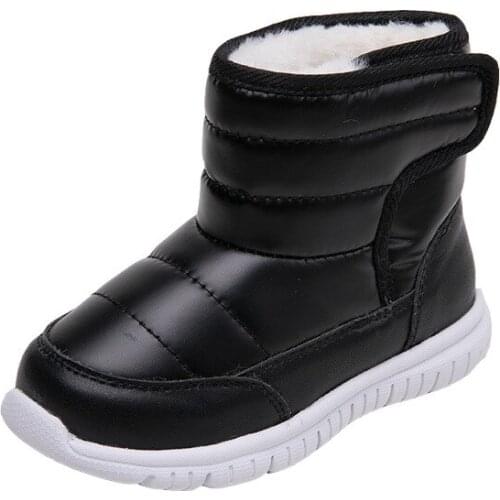 COZULMA Kids Shoes Girls Snow Boots Unisex Winter Thick Plush Shoes Solid Girls Boys Warm Shoes Children Short Cotton Boots