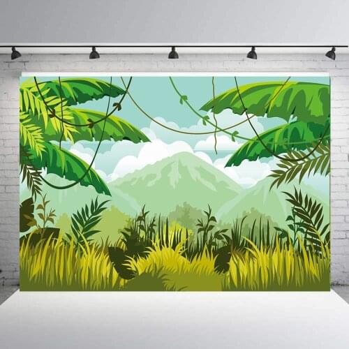 BEIPOTO Jungle Safari Backdrop Forest Kids Green Photography Background Birthday Decor Party Photo Shoot Floral Baby Shower