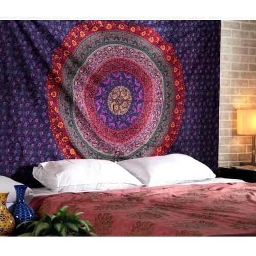 Hippie Tapestry Mandala Bohemian Tapestries Indian Dorm Decor Psychedelic Tapestry Wall Hanging Ethnic Decoration Mural Tapiz