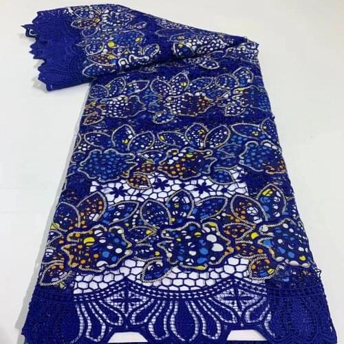 Hot Sale Nigerian Mesh Bule Lace Fabric African Sequins Lace Fabric High Quality French Mesh Tulle Lace Fabric with Sequins