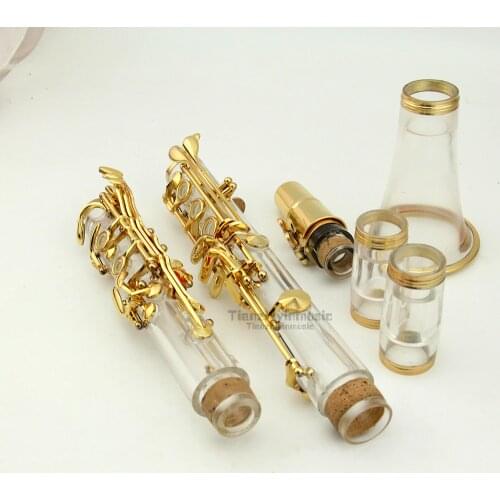 Clarinet Musical instrument acrylic transparent body silver plated Bb clarinet