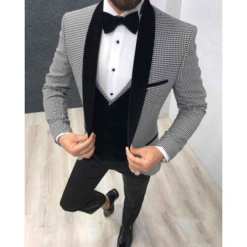 Custom MadeJacket With Black Pants Men Suit Three Pieces Classic Groom Tuxedos Blazer Mens Bridegroom Suit Business Suit