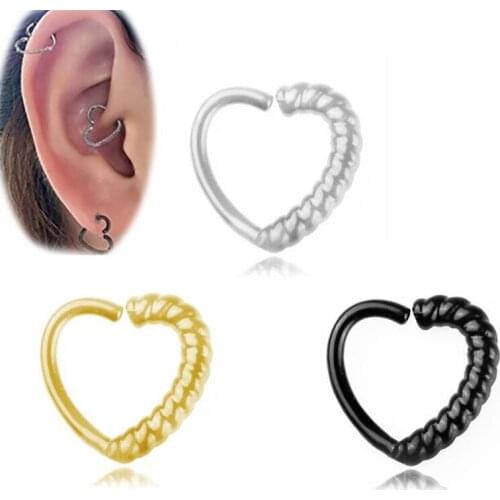 3 pcs/set Euro American fashion loving nose ring half twist shape nose nail Earring non puncture body jewelry