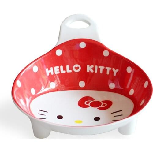 Cute Cat Bowl Bottom Non-Slip Printing Plastic Non-toxic Pets Food Bowls Dogs Feeding Food Water Dishs Cat Supplies