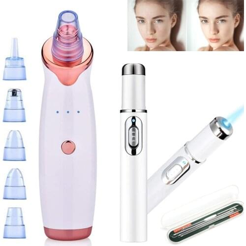 Multifunctional Facial Beauty Kit with Laser Acne Pen Blackhead Remover Pores Vacuum Tools Acne Needle Face Skin Care Cleaner