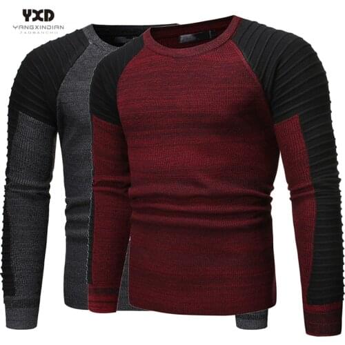 Mens clothes Warm Winter Man Sweater Pullover Men Clothing Mans Sweaters Jumper Men Spliced Striped Knitted Sweater Pullovers