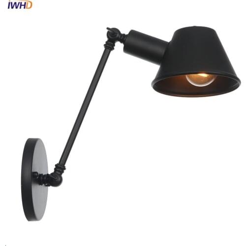 IWHD Industrial Loft Nordic Wall Lamp Vintage Iron Wandlamp Black Retro LED Wall Lights For Home Lighting Fixtures Lampara Pared
