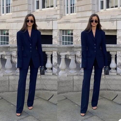 New Women Autumn Blazer Jacket Fashion Casual Long Sleeve Work Tuxedos Suit Coat Office Lady Elegant 2 Pieces