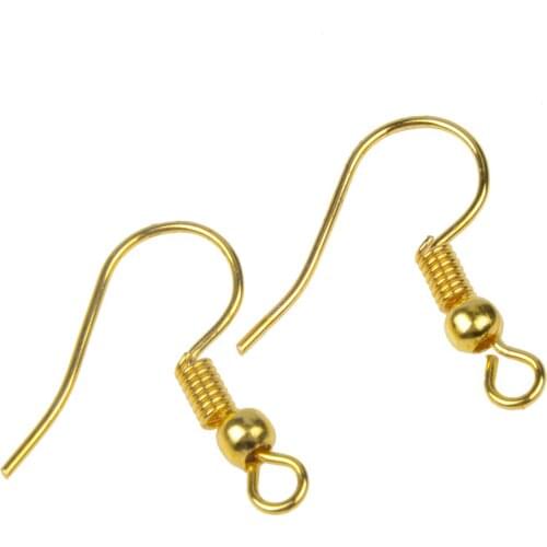 Wholesale 100Pcs DIY Earring Hook 18mm Gold Bronze Silver Earwire Clasp Accessories Jewelry Making Iron Hook Fittings For Women