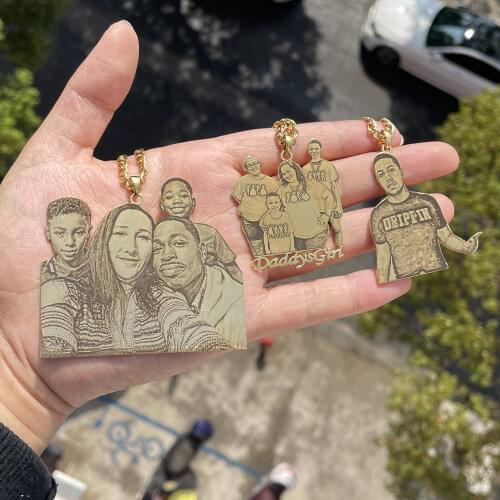 2021 New Custom Name Necklace Custom Family Friend Photo Necklace Stainless Steel Hip Hop Jewelry Gift Memorabilia