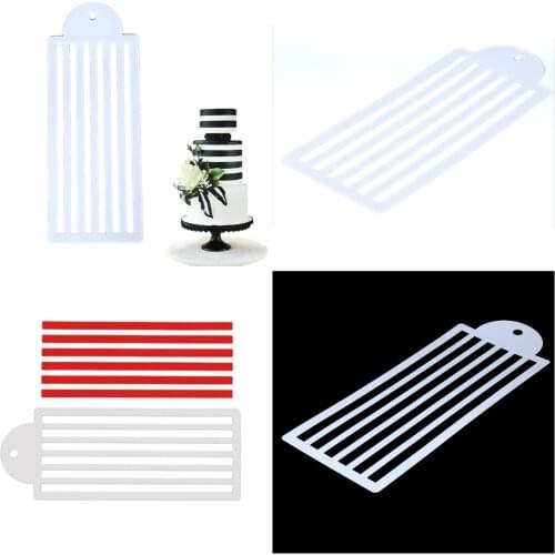 Plastic Template Mold Painting Stencil Decorating Bottle Fondant Bakeware Tools Stripe Lace Stencil Wedding Cake Design