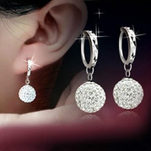 Silver Plated Circular Earrings Earrings Female Models Shambhala Fashion Jewelry Lovely Wild Super Flash Retro Crystal Jewelry