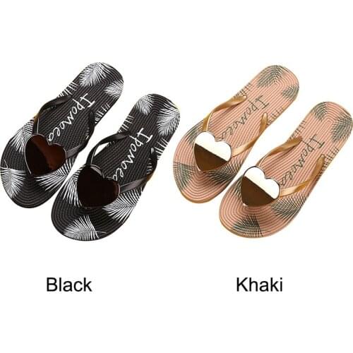 Flip-Flops Women New Spring Summer Comfortable Slippers Slide Love Decoration Non-Slip Holiday Beach Shoes Casual Female Sandals