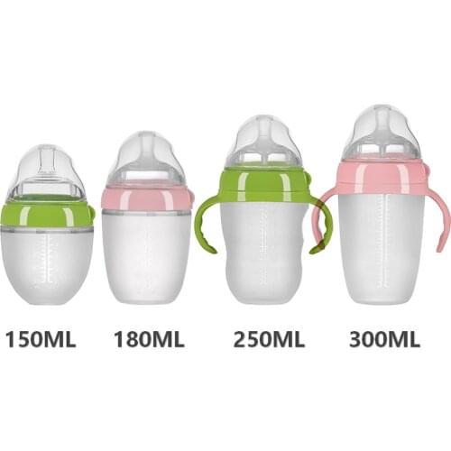 Silicone Baby Bottle baby milk silicone feeding bottle (Spoon bonus) bottle children mamadeira nipple bottle