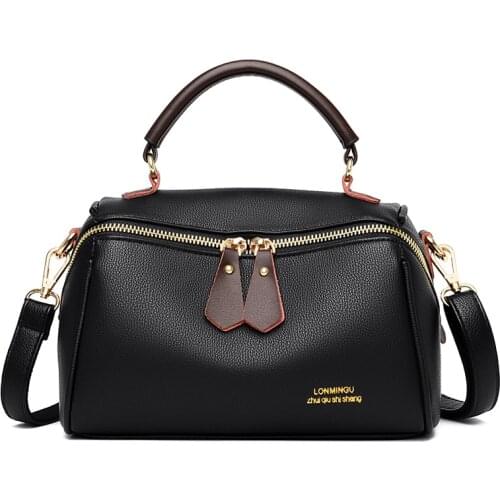 New Luxury Boston Bag Soft Leather Shoulder Bags for Women 2021 Casual Female Crossbody Bag Designer High Quality Brand Hadnbags
