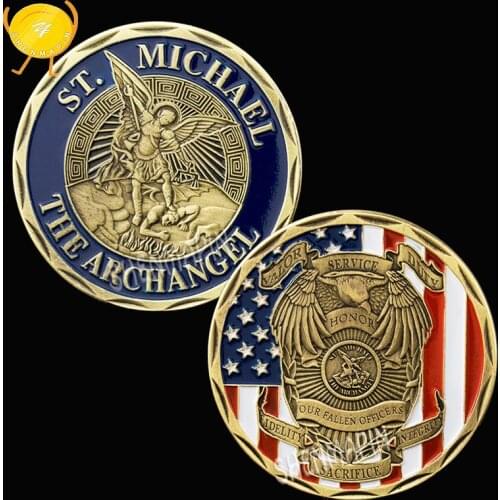 The Archangel ST. Michael Commemorative Coin Valor Officers Challenge Coin Honor Coins Collectibles Dedicated to the Bravest Man