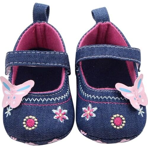 Newborn Infant Baby Girls Flower Embroidery Butterfly Soft Sole Shoes First Walkers Casual Non-slip Toddler shoe 0-18 Month A20