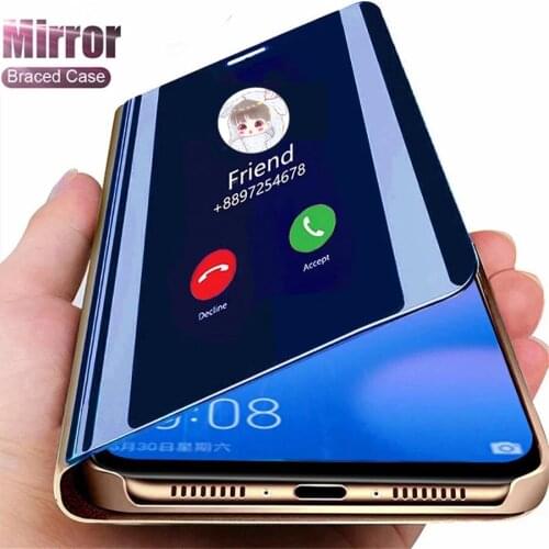 Smart Mirror Flip Case For Huawei Nova 5 5i Pro 6 SE 7 8 Pro P30 P40 Lite E 5G P Smart Plus 2019 2020 2021 Y9 Prime 2019 Cover